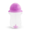 Munchkin® Any Angle Weighted Toddler Straw Cup with Click Lock Lid, 10 Ounce, 2 Pack, Pink/Purple