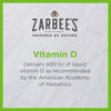Zarbee's Vitamin D Drops for Infants, 400IU (10mcg) Baby & Toddler Liquid Supplement, Newborn & Up, Dropper Syringe Included, 0.47 Fl Oz