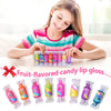 Mebtmel Cute Lip Gloss for Kids, 8PCS Glitter Girls Lip Gloss Set with Shape of Candy, Assorted Flavors Hydrating Lip Balm Party Favor Make-up for Girls and Teens Ages 8-12