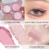 Pink Mini Eyeshadow Palette Glitter Eye shadow Makeup 4 Colors ,Warm Brown Pink Eyeshadow Shiny Sparkle Shimmer Glitter Eyeshadow Waterproof Pallete,sliver Glitter Eye Eyeshadow Make Up (02)