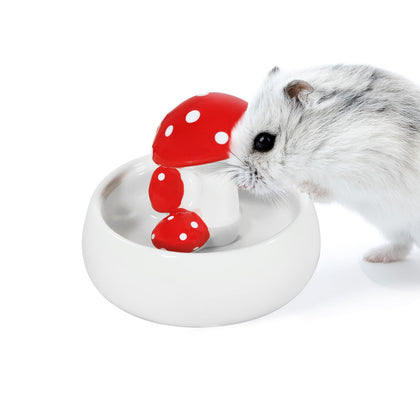 Niteangel Hamster Feeding & Water Bowls- Mushroom Ceramics Series Food Dish Feeding Bowls for Dwarf Syrian Hamsters Gerbils Mice Rats or Other Similar-Sized Small Pets  (Water Bowl)