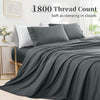 Shilucheng King Size Bed Sheets Set Microfiber Polyester 1800 Thread Count Percale Super Soft and Comforterble 16 Inch Deep Pockets - 4 Piece (King, Dark Grey)