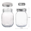 YINGERHUAN Glass Regular Mouth Mason Jars, 16 oz Clear Glass Jars with Silver Metal Lids for Sealing, Canning Jars for Food Storage, Overnight Oats, Dry Food, Snacks, Candies, DIY Projects (4PACK)