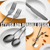 Gutuwellea 84 Pieces Black Silverware Set Service for 12 Flatware Set with Straws Stainless Steel Utensils Cutlery Set Dishwasher Safe