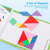 Vanmor Travel Tangram Puzzle with 2 Sets Magnetic Plate-Montessori Shape Pattern Blocks Jigsaw Road Trip Games with 368 Solution - IQ Book Educational Toy Brain Teaser Gift for Kids Adults Challenge