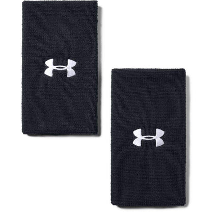 Under Armour Unisex-Adult 6-inch Performance Wristband 2-Pack , Black (001)/White , One Size