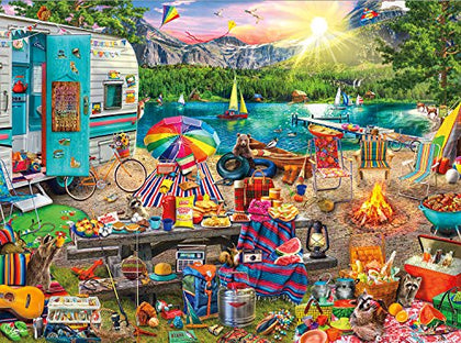 Buffalo Games - Aimee Stewart - The Family Campsite - 1000 Piece Jigsaw Puzzle , Blue