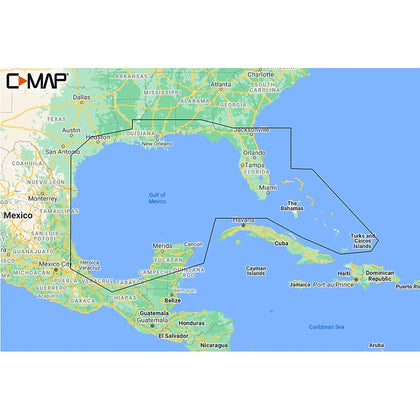 C-MAP Reveal Coastal - Gulf of Mexico and The Bahamas, Map Card for Marine GPS Navigation