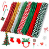 Christmas Pipe Cleaners,420 Pcs Pipe Cleaners Craft Set Including 320Pcs Pipe Cleaners &100Pcs Wiggle Googly Eyes Self Adhesive for Home&School DIY Art Crafts Daily or Christmas Decoration