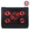 ENHANCE Gaming Laptop Cooling Pad Stand with LED Cooler Fans , Adjustable Height , & Dual USB Port for 17 inch Laptops - 5 Ultra Quiet High Performance Fans 2630 RPM & Built-In Bumpers - Red