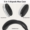 Silicone Case Cover for AirPods Max Headphones, Anti-Scratch Ear Pad Case Cover/Ear Cups Cover/Headband Cover for AirPods Max, Accessories Soft Silicone Skin Protector for Apple AirPods Max (Black)