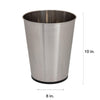 Bath Bliss 5 Liter Small Wastebasket | Round Open Top | Trash Can | Bathroom | Bedroom | Kitchen | Office | Dorm | Disposal Waste Bin | Garbage | Stainless Steel
