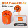 New GIGA PUMP 2.0 Lite:Electric Portable Air Pump 4kPa Air Pump for Inflatables Rechargeable Pump Air Mattress Pump for Pool Floats, Swimming Rings,Camping Pad, Sleeping Pads