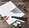 Amazon Basics Sketch and Drawing Art Pencil Kit, 17 Piece Set, Charcoal, Black, White