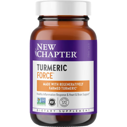 New Chapter Turmeric Supplement, One Daily, Heart, Brain & Healthy Inflammation Support, Supercritical Turmeric Curcumin Means No Black Pepper Needed, Non-GMO, Gluten Free - 120 Count (4 Month Supply)