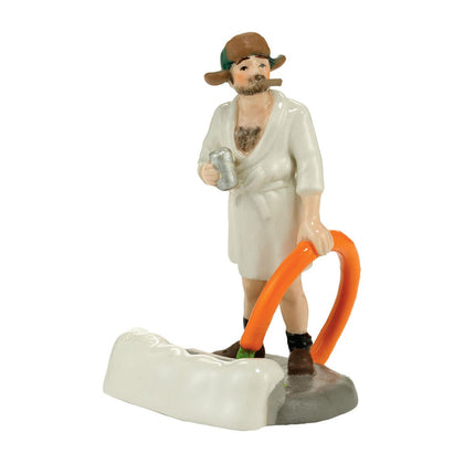Department 56 Snow Village National Lampoon's Christmas Vacation Accessories Cousin Eddie in the Morning Figurine, 2.95 Inch, Multicolor