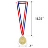 12 Pieces Award Medals 1st 2nd 3rd (Gold, Silver, Bronze) Metal Olympic Style Winner with Neck Ribbon, 2 Inches