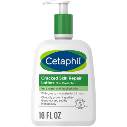 Cetaphil 16oz Cracked Skin Repair Lotion - Hypoallergenic, Fragrance Free, 24hr Hydration for Sensitive, Rough, Cracked Skin