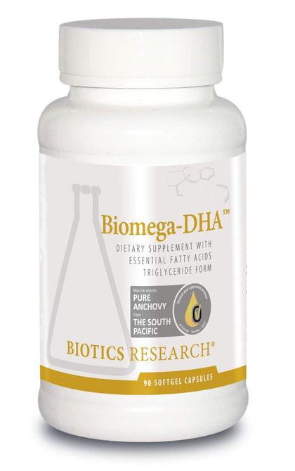 BIOTICS Research Biomega DHA Fish Oil, 600 mg DHA, Supports Learning and Memory, Fetal Brain Vitamins, 90 Softgels
