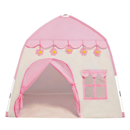 TTLOJ Kids Gift Play Tent with Small Lights, Princess Crown & Wand, for Girls Boys, Princess Playhouse, Pink Castle, Fairy Tale Teepee Tent, Indoor Outdoor, Birthday