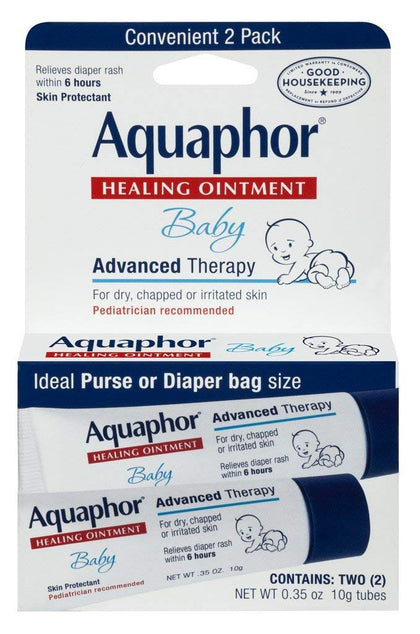 Aquaphor Baby Healing Ointment 0.35 Ounce 2 Count (10ml) (2 Pack)