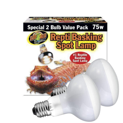 DBDPet Zoomed Reptile Basking Spot Lamp 75 Watts (2 per Pack) - Includes Attached Pro-Tip Guide (1)