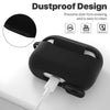 ATUAT AirPods Pro 1st/2nd Generation Case Cover, Protective Silicone Skin Accessories with Keychain for Women Men for Apple AirPods Pro 2019/2022 Charging Case,Front LED Visible-Black