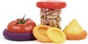 Food Huggers 5pc Reusable Silicone Food Savers | BPA Free & Dishwasher Safe | Fruit & Vegetable Produce Storage for Onion, Tomato, Lemon, Banana, Cans & More | Round, Autumn Harvest