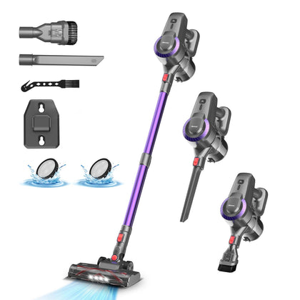 DEVOAC N300 Cordless Vacuum Cleaner, 6 in 1 Lightweight Stick Vacuum Free-Stand, Up to 40mins Runtime, Powerful Vacuum for Hard Floor Carpet Pet Hair Home