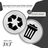 Trash and Recycle Sticker Set of 2 Decals | Indoor Outdoor UV Stable & Weatherproof | Kitchen Pantry Organization | Garbage and Waste Basket Label
