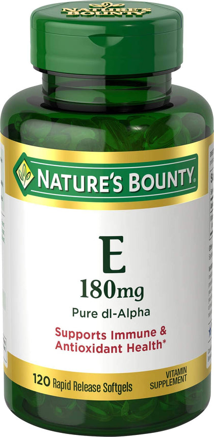 Nature's Bounty E 180mg Pure dI-Alpha Softgels, 120 Count