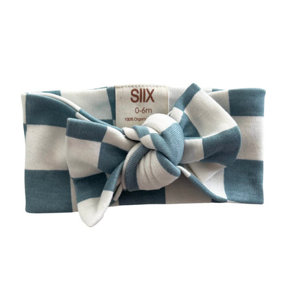 SIIX COLLECTION Organic Knot Headband Hairband Baby Bow (Blueberry Muffin Checkerboard)