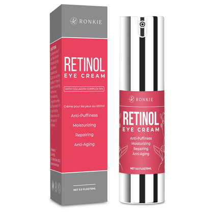 Retinol Eye Cream for Dark Circles and Puffiness, Anti Aging Eye Cream with Hyaluronic Acid and Collagen, Under Eye Cream, Smooth Fine Lines and Hydrate Eye Area