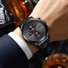 CRRJU Fashion Business Mens Watches with Stainless Steel Waterproof Chronograph Auto Date Quartz Watch for Men