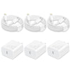 Fast Charger - 20W USB C Wall Charger Block Fast Charging with 6Ft Charger Cord [MFi Certified] Compatible with i Phone 14/13/12/11/X Series, i Pad & More [3Pack]