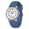 GOLDEN HOUR Waterproof Nurse Watch, 38mm, 24-hour Luminous Dial, Red Second Hand, Silicone Band, Navy Blue