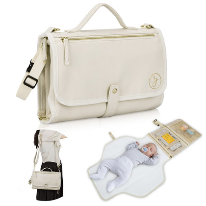 Zaveena Portable Diaper Changing Pad. Portable Changing Pad for Diaper Bag. Travel Changing Pad. Newborn Essentials, Newborn Girls and Boys, Cream, 750 Count