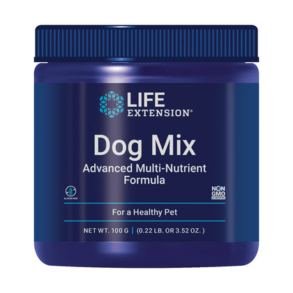 Life Extension Dog Mix - Daily Nutrition Care Supplement Powder for Your Canine Pet - Advanced Formula with Vitamins, Probiotics & Essential Fatty Acids - Gluten-Free, Non-GMO - 100 g, 60 Servings
