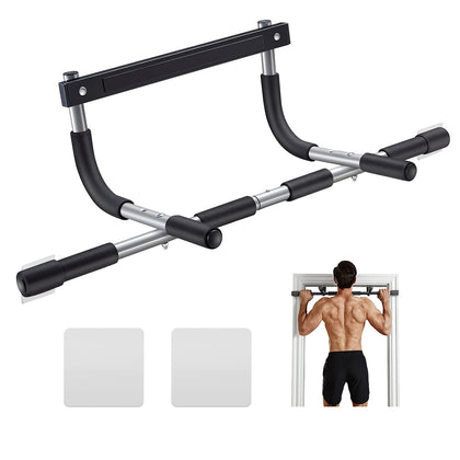 ALLY PEAKS Pull Up Bar Thickened Steel Pipe Super Heavy Duty Steel Frame Upper Workout Bar| Multi-Grip Strength for Doorway | Indoor Chin-Up Bar Fitness Trainer for Home Gym Portable (silver2)