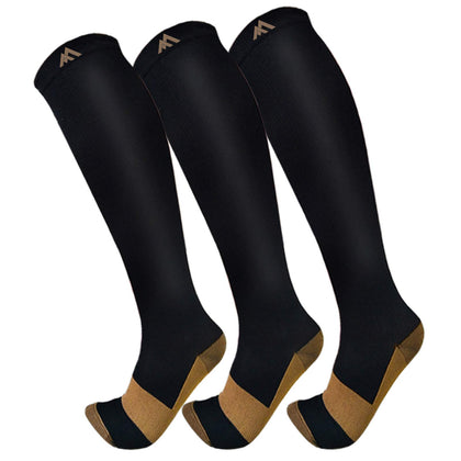 FuelMeFoot 3 Pack Copper Compression Socks - Compression Socks Women & Men Circulation - Best for Medical,Running,Athletic