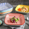 Selamica Porcelain 8-inch Square Dinner Plates, Salad Pasta Bowls, Set of 6, Assorted Colors