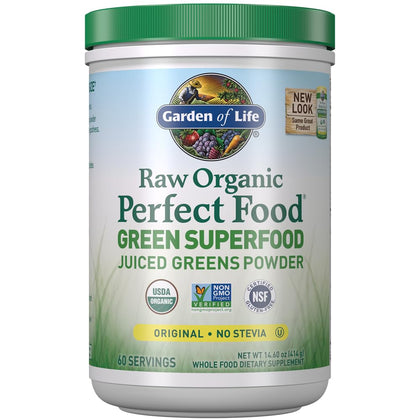 Garden of Life Super Greens Powder Smoothie & Mix, Probiotics & Digestive Enzymes for Digestive Health, Organic Superfoods Nutrition Fruit and Vegetables for Women & Men Energy, Original, 60 Servings