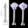 12 PCS Cake Decorating Supplies, Woohome 8 PCS 2 Style Cake Flower Nail, 2 PCS Flower Lifters and 1 PCS Wood Flower Nails Holder, 1 PCS Cake Icing Dispensers for Icing Flowers Decoration