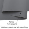 Extra Large Silicone Table Mat, Genuine Food-Grade Silicone Mat for Crafts Kids Dinner Placemat Desk Countertop Waterproof Protector Heat Insulation Kitchen Pastry Rolling Dough Pad (Dark Gray)