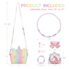 7Pcs Unicorn Purse Set with Jewelry for Girls - Birthday Gifts and Pretend Play Accessories