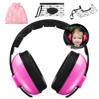 Kiki Babies Baby Noise Canceling Headphones - Infant Headphones with Baby Wipes Dispenser and Travel Bag - Premium Soft Baby Ear Muffs for Concerts, Outdoors, Airplane - Comfortable Design