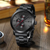 CRRJU Fashion Business Mens Watches with Stainless Steel Waterproof Chronograph Auto Date Quartz Watch for Men
