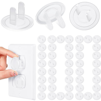 Thyle 100 Pcs Clear Outlet Covers Bulk Child Baby Proofing Proof Plug Covers for Electrical Outlets Easy Install Socket Sturdy Safe Secure Baby Proofing Kit for Home Office Bulk