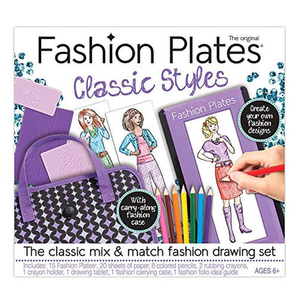 Kahootz Fashion Plates - Classic Styles - Mix-and-Match Drawing Kit - Make 100s of Fabulous Fashion Designs - For Ages 6+