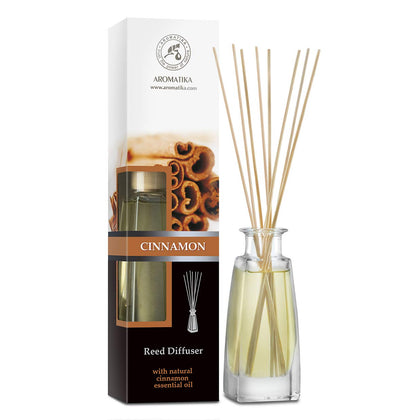Reed Diffuser Cinnamon 3.4 Fl Oz(100ml) - Room Diffuser with Cinnamon Essential Oil - Home Fragrance - Aromatherapy Air Freshener - Oil Diffuser - Scented Diffuser - Cinnamon Aroma